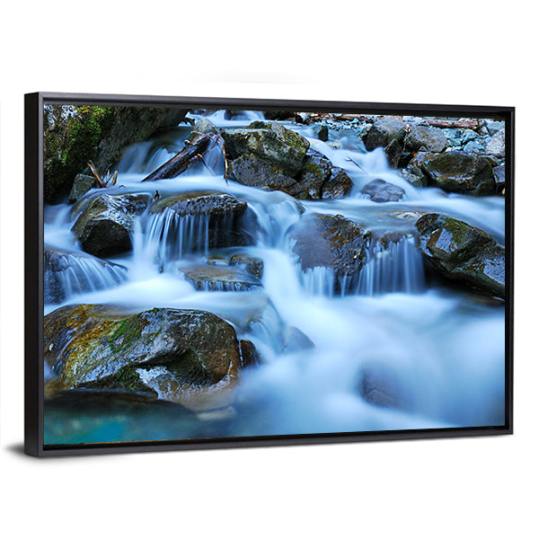 River Through Mossy Stones in Cadore Canvas Wall Art