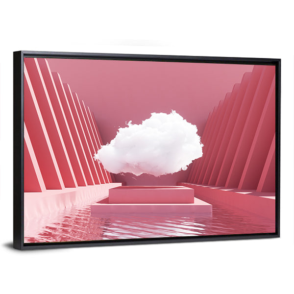 Reflective Pink Pool Abstract Canvas Wall Art