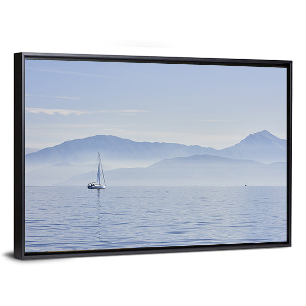 Sailing Boat At Sunrise Canvas Wall Art