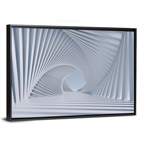 3d Spiral Tunnel Canvas Wall Art