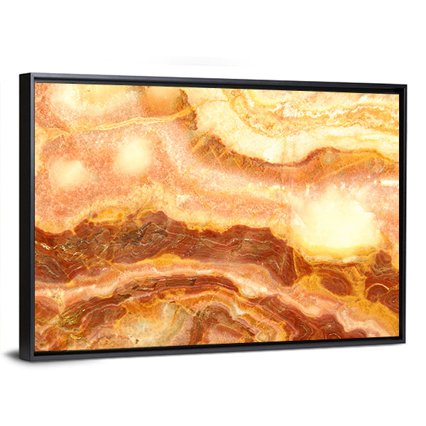 Amber Onyx Marble Layers Canvas Wall Art