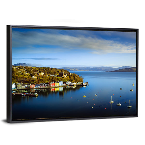 Tobermory Bay Harbor with Colorful Houses Canvas Wall Art