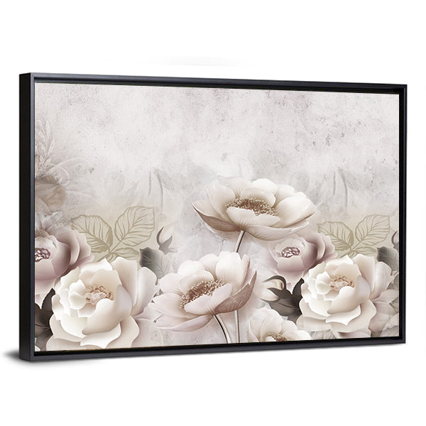 3D Decorative Flowers Canvas Wall Art