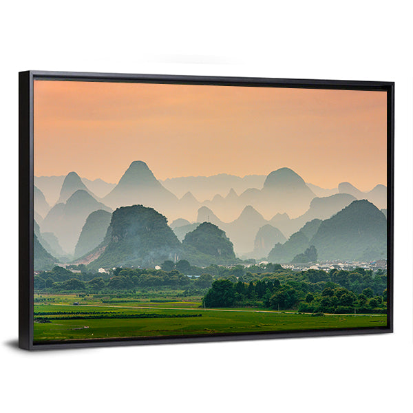 Karst Mountain In Guilin China Canvas Wall Art