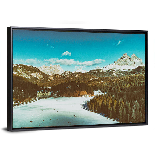 Italian Dolomites in Winter Canvas Wall Art
