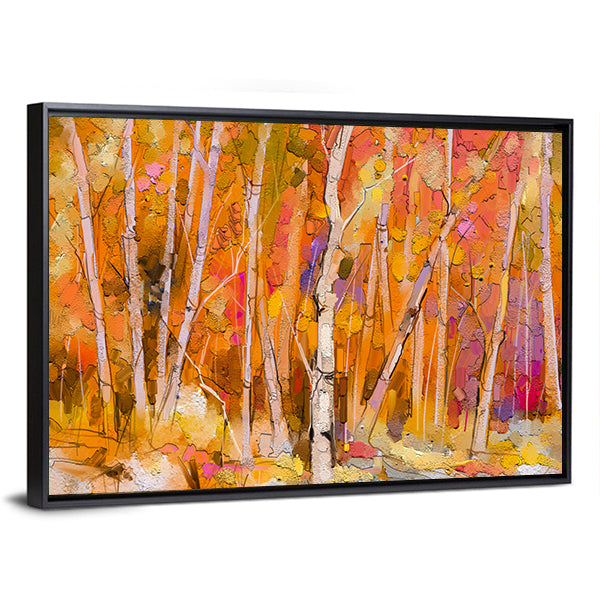 Colorful Aspen Trees Canvas Wall Art