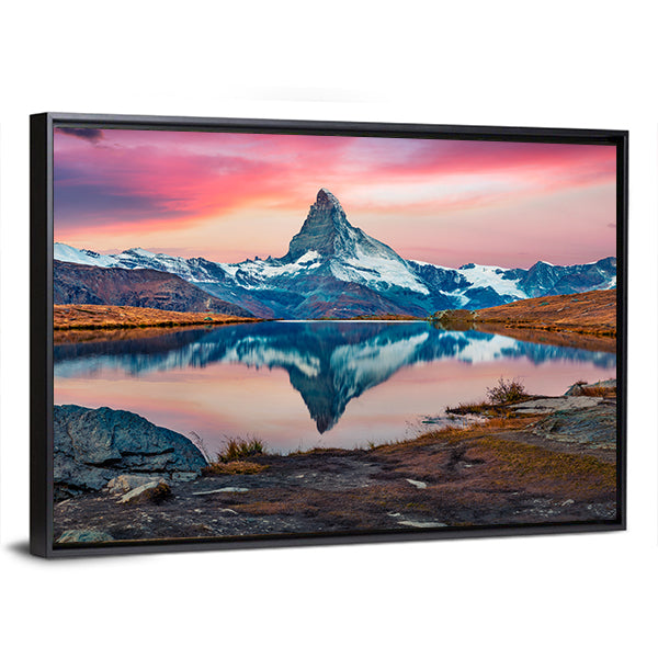 Stellisee Lake With Matterhorn Peak Canvas Wall Art