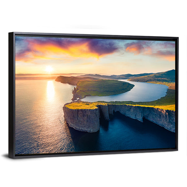 Sorvagsvatn Lake In Vagar Faroe Islands Canvas Wall Art