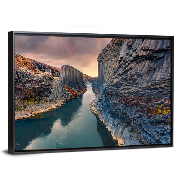 Studlagil Canyon In Iceland Canvas Wall Art