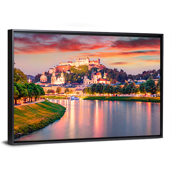 Old Town Of Salzburg In Austria Canvas Wall Art