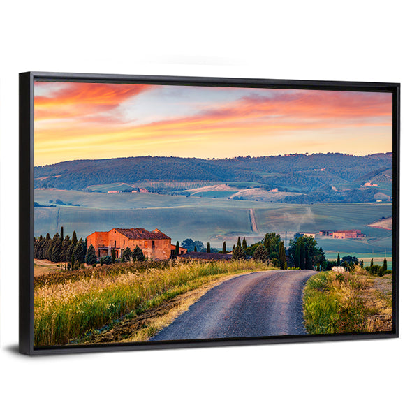 Tuscanian Country Road Canvas Wall Art