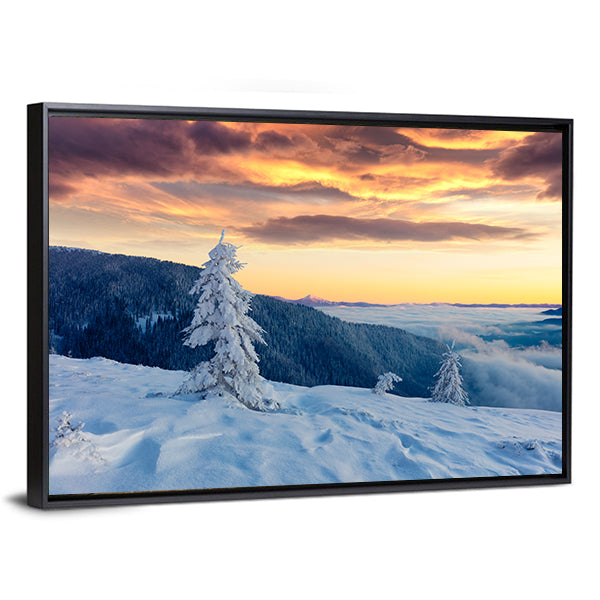 Majestic Snowy Carpathians In Ukraine Canvas Wall Art
