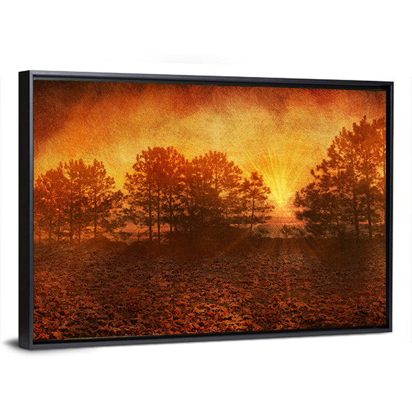 Rusty Golden Textured Autumn Field Canvas Wall Art