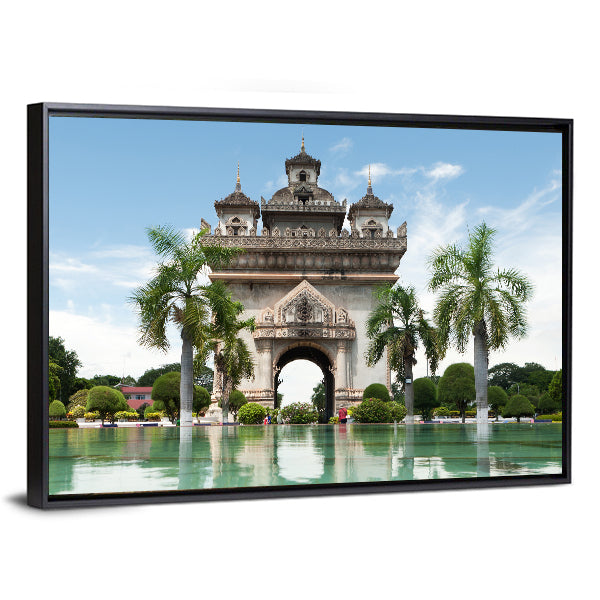 Patuxai In Vientiane Canvas Wall Art