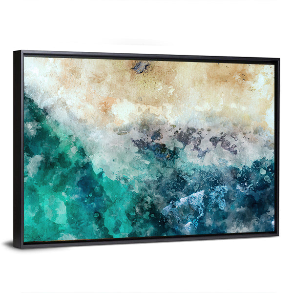 Ocean And Beach Abstract Canvas Wall Art
