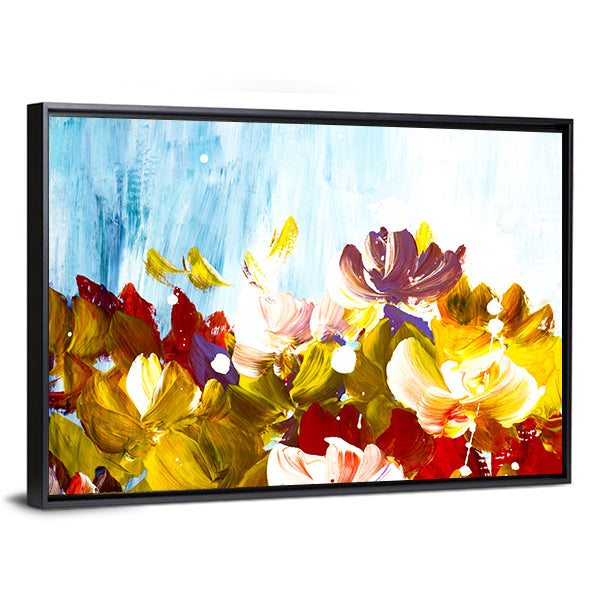 Colorful Abstract Flowers Canvas Wall Art