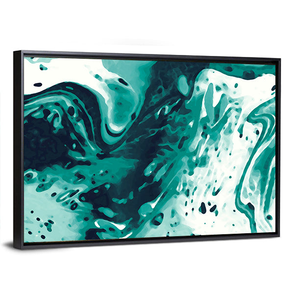 Turquoise Fluid Marbling Canvas Wall Art
