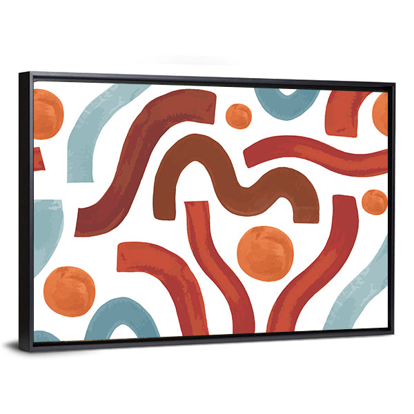 Seamless Geometric Shapes Pattern Canvas Wall Art