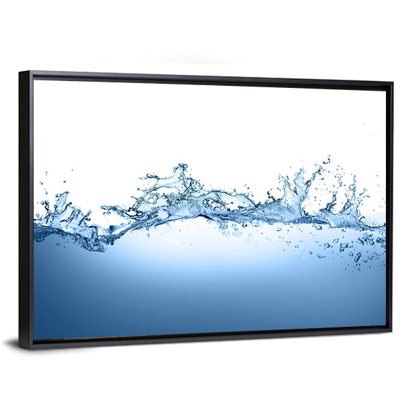 High-speed Water Splash with Bubbles Canvas Wall Art
