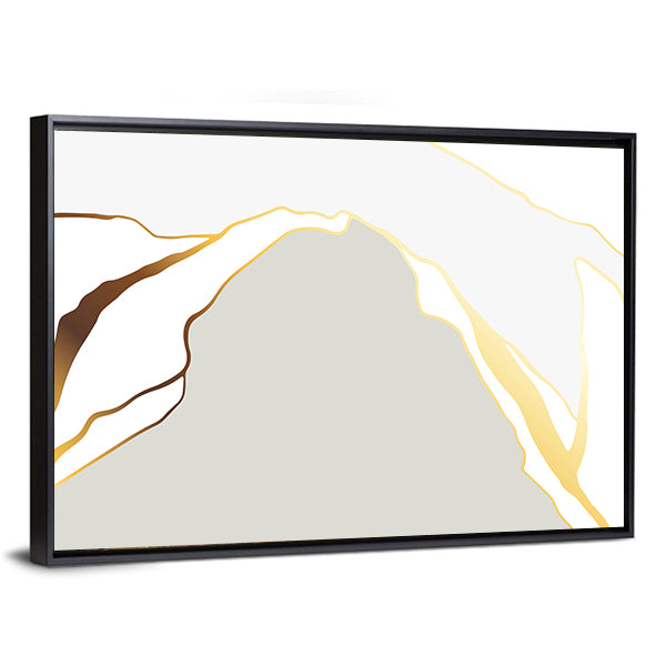 Minimal Marble Peak with Gold Accents Canvas Wall Art