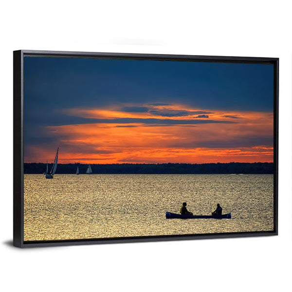 Sunset Over Ottawa River Canvas Wall Art