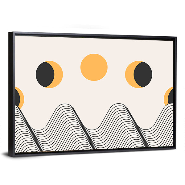 Minimalist Moon Cycle Canvas Wall Art
