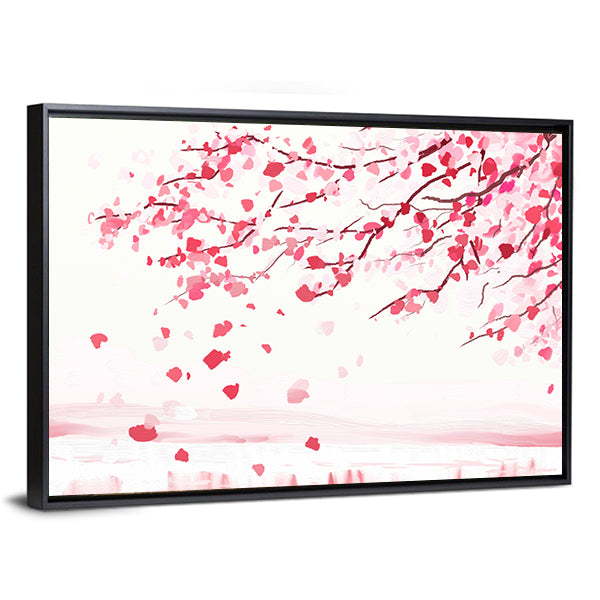 Japanese Cherry Tree In Bloom Canvas Wall Art