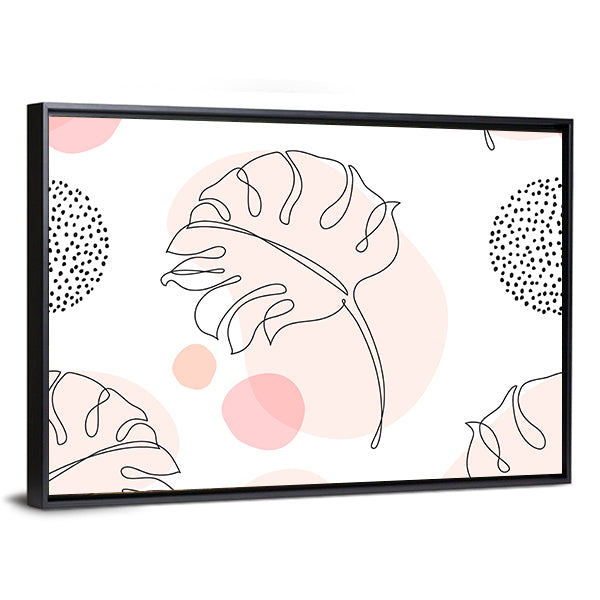 Tropical Monstera Leaf Silhouette Canvas Wall Art