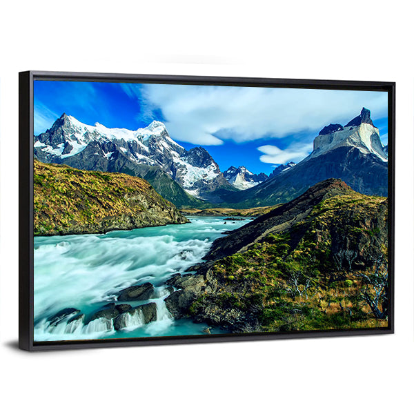 Luxury River Mountain Canvas Wall Art