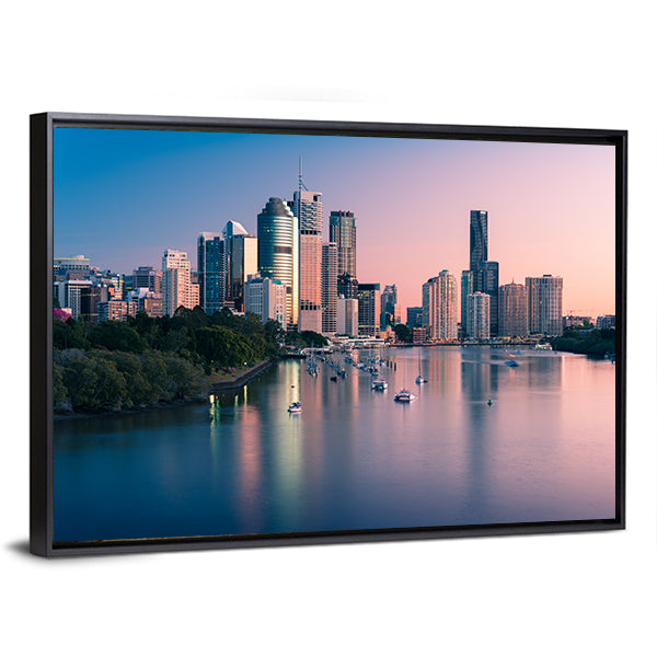 Brisbane Downtown At Sunrise Canvas Wall Art