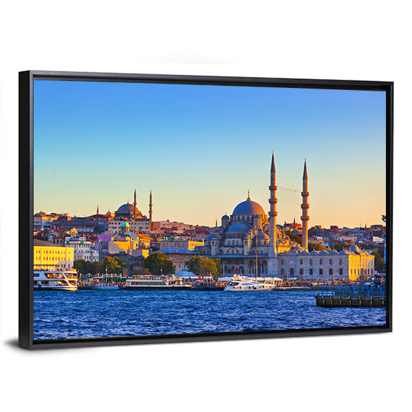 Istanbul Cityscape At Sunset Canvas Wall Art