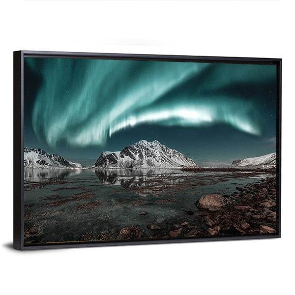 Northern Lights Over Lofoten Canvas Wall Art