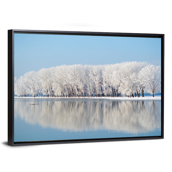 Clear Blue Winter Landscape Canvas Wall Art