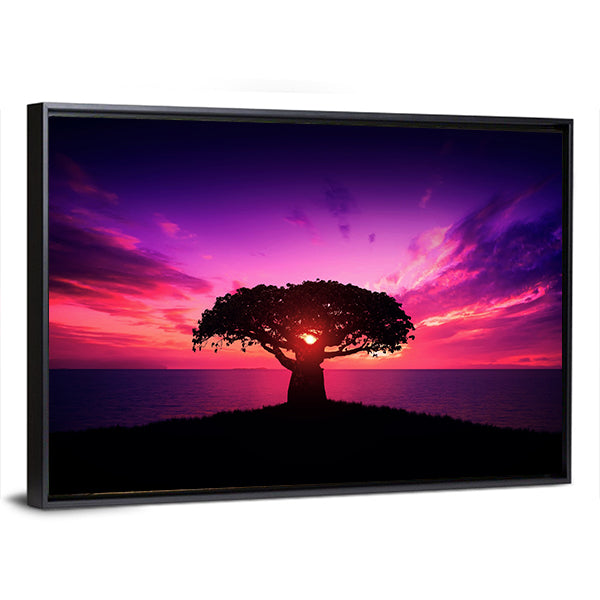 Baobab Tree at Sunset Canvas Wall Art