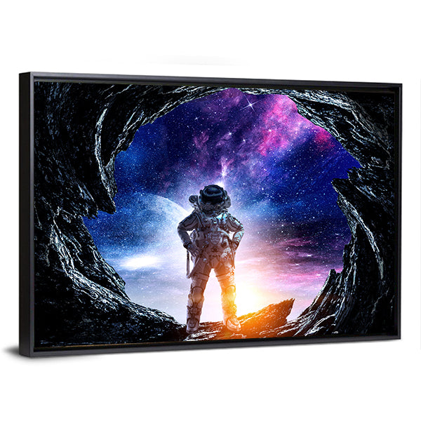 Astronaut at Spacewalk Canvas Wall Art