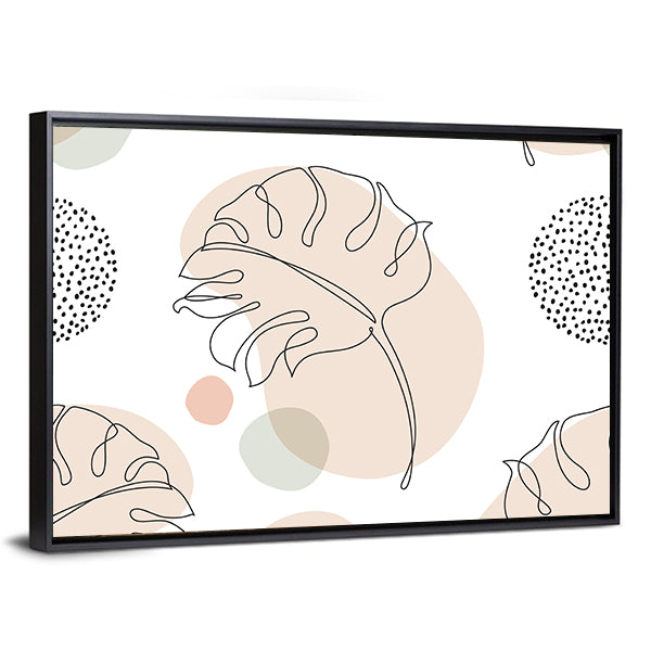 Seamless Monstera Leaf Pattern Canvas Wall Art