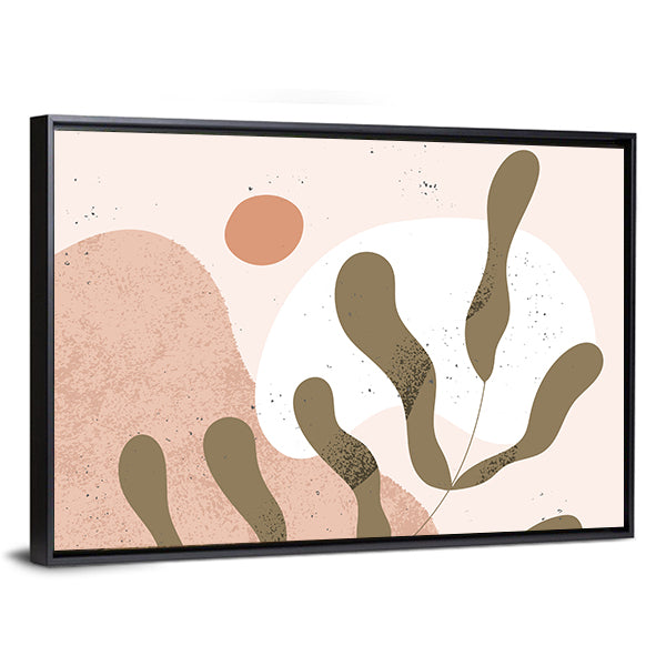 Geometric Leaf Shapes Canvas Wall Art