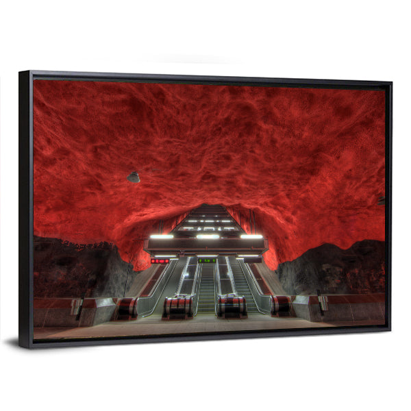 Stockholm Metro Station Interior Canvas Wall Art