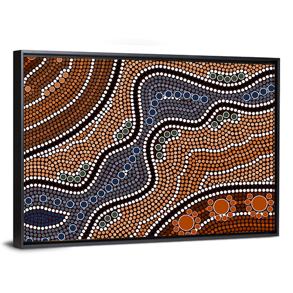 Dotted Style River Canvas Wall Art