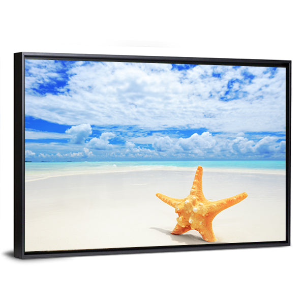 Starfish On Beach At Kuredu Island Maldives Canvas Wall Art