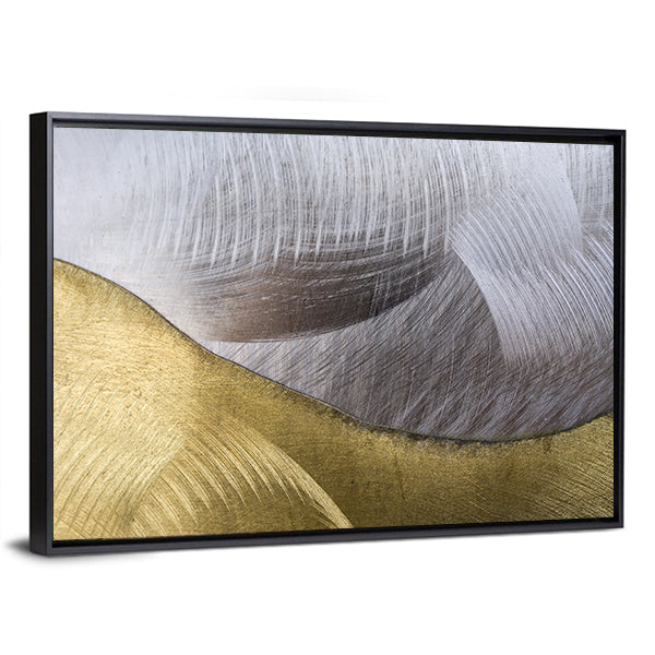 Gold and Silver Abstract Waves Canvas Wall Art