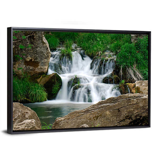 Small Forest Waterfall Canvas Wall Art