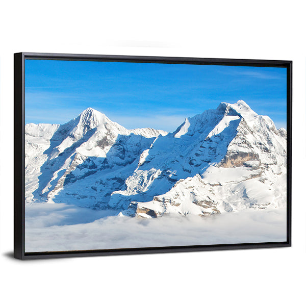 Swiss Alps In Winter Canvas Wall Art