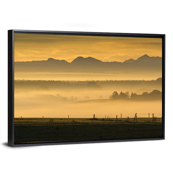 Sunrise Over The Alps In Bavaria Germany Canvas Wall Art