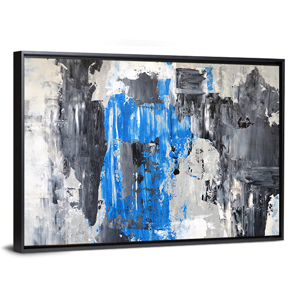 Blue Abstract with Palette Knife Texture Canvas Wall Art