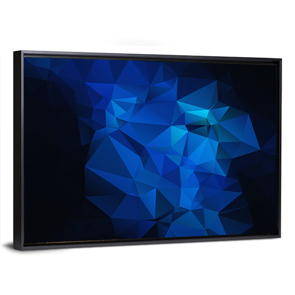 Blue Low-poly Geometric Artwork Canvas Wall Art