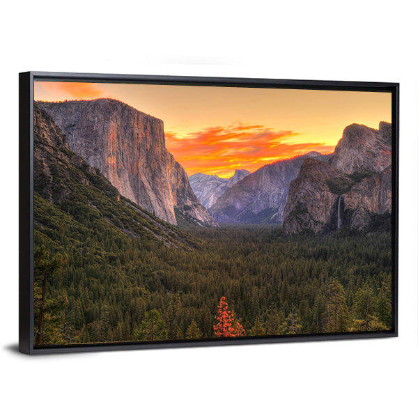 Yosemite Sunrise Over Granite Valley Canvas Wall Art