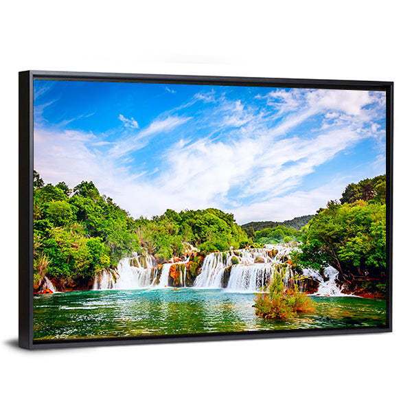 Waterfall In Krka National Park Canvas Wall Art