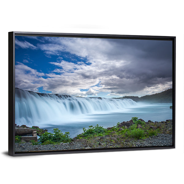 Faxi Waterfall In Iceland Canvas Wall Art