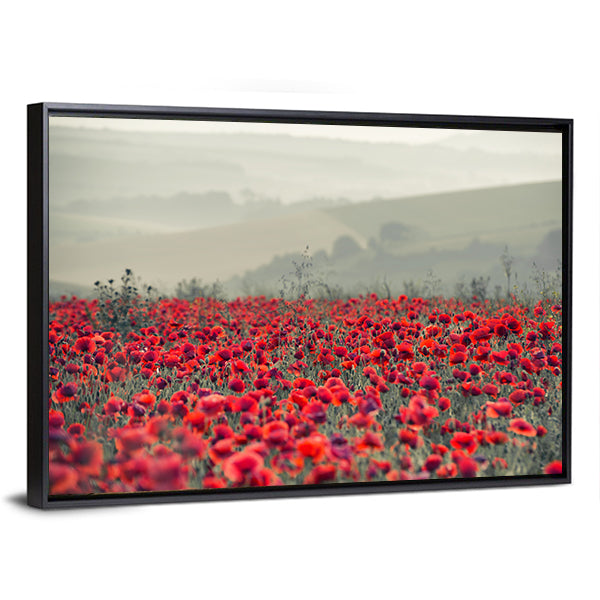 Field of Red Poppies Canvas Wall Art